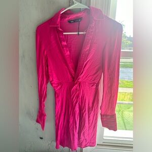 Hot pink Zara mini dress